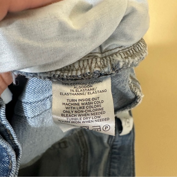 Loft Blue Flare Crop Jeans Women's Size 6 Raw Hem Ankle Denim - Picture 5 of 5